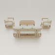 4.png 1/12 Scale STL File, Dollhouse Garden Sofa Set