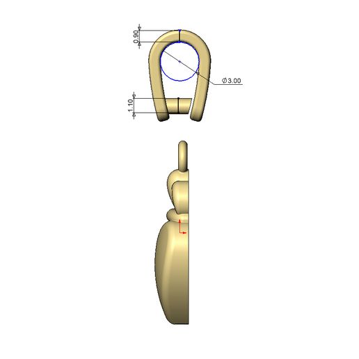 Crown-heart-motif-pendant-charm-07.jpg Pendentif vintage en forme de cœur avec attache Modèle d'impression 3D
