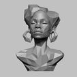 01.jpg african low poly modern female bust 3D print model