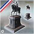 1-PREM.jpg Statue of Emperor Napoleon I Bonaparte on horseback (Cherbourg, France) - Napoleonic era Wars Historical Eagles France 1st 32mm 28mm 20mm 15mm