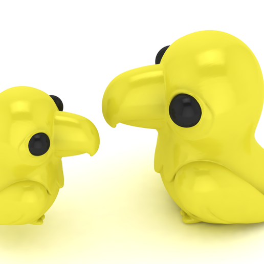 Stylized Glossy Parrot Figures