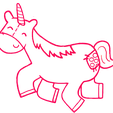 unicorn-happy.png Happy Unicorn, cookie dough cutter / cookie dough marker