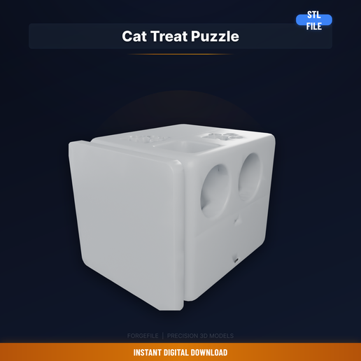 Interactive Cat Treat Puzzle Box, Sliding Compartments, - 3D Printable STL File