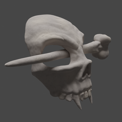 Vampire-Skull-v1-Pic-03.png STL file Vampire Skull Hair Pin・Template to download and 3D print