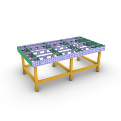unit-2-NO-TOP.jpg STL file LOW COST - LIGHT - WELDING TABLE 2200X1200X150X10X6mm - DXF FILES・3D print object to download