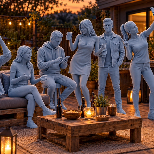 Backyard Party – Friends Hanging Out Figures Set