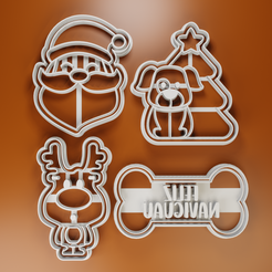 render_001.png STL file CHRISTMAS - 04 DOGGIE COOKIE CUTTERS・3D printing design to download