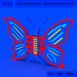04.png Cute Flexi Butterfly - Print-in-Place - no supports - 8-bit Pixel Art - Voxel Art