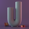 render_2.png U-Shape Ribbed Curl Vase 03