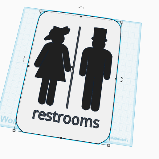 Old Timey Restroom Sign