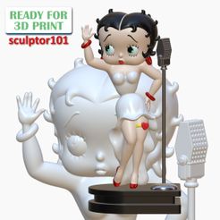 Betty-Boop-1200x1200.jpg 3D-Datei Betty Boop singt auf der Bühne - Fan-Art Druckvorlage・Design für den 3D-Druck zum Herunterladen