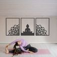 untitled.71.jpg 3D file Wall Art : Buddha - 3 frames・Model to download and 3D print, HomeDecor