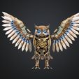 sdfs44434rv.jpg Steampunk Mechanical Owl  Clockwork Cybernetic Bird  3D