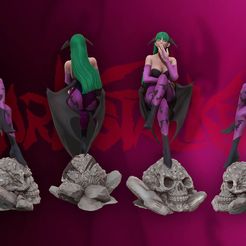 cover1.jpg 3D file Morrigan Aensland 3d print figure statue - darsktalkers MvC・3D printer model to download