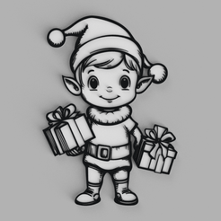 tinker.png Elfe avec cadeaux de Noël Photo murale du Père Noël