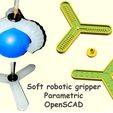 Soft robotic gripper Parametric OpenSCAD Mold for Soft actuator/gripper - Parametric - OpenSCAD