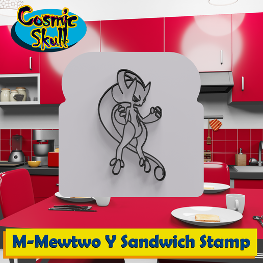 Mega-Mewtwo Y Sandwich Stamp 3D model