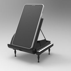 PianoHold_display_large.jpg Fichier STL gratuit Piano à queue - Station d'accueil téléphonique・Objet à télécharger et à imprimer en 3D