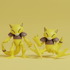abra-cults-render.jpg STL file Pokemon - Abra with 2 poses・3D print design to download