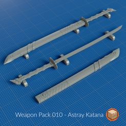 WP_0010.jpg Archivo STL Pack de armas 010 - Katana Astray・Diseño para descargar y imprimir en 3D