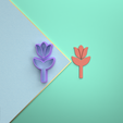 Flores-Frontal.png Цифровой .STL резак для полимерной глины красивый цветок тюльпана *5 Размер 3 Версия Вырезать/Весна Лето/Файл для использования в 3D принтере