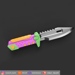 Toy-Knife-C02.jpg Download STL file Valorant BlastX Knife Skin FanArt Prop 1:1 • 3D printing template, cedland