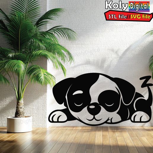 cute pup , sleeping pose 3D model