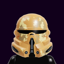 1.png Fichier STL Minifigure, Casque Coiffeuse SW Airborne Clone Trooper・Design à télécharger et à imprimer en 3D