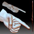 HandPointRelief6.jpg Hand Point Gesture STL Bas Relief Clipart 3d model file for CNC router.