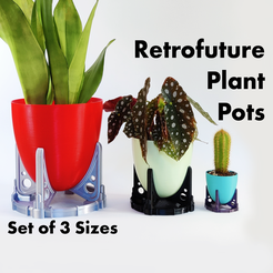 SetPreview-Setof3.png Retrofuturistic Plant Pots (Set of 3 Sizes)