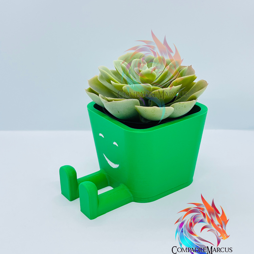 6.png Smiling flower pot / 3mf pot handle included
