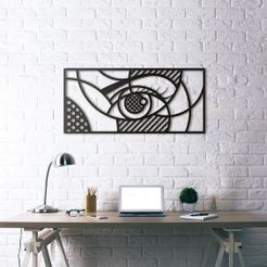 0c091b7e1a5558a556df26e3d062421d_display_large.jpg Free STL file Eye Wall Sculpture 2D・Object to download and to 3D print