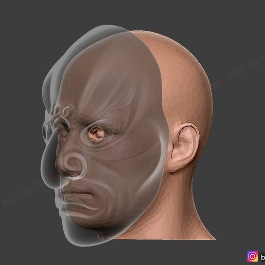 18.jpg Japanese Bugaku Mask - Devil Mask -Halloween Cosplay 3D print model