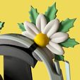 daisy-2.jpg Cute daisy ears headphone decor, flower headset attachment