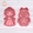 1.596.png BEAUTY AND THE BEAST Cookie Cutter with Stamp / BEAUTY AND THE BEAST Cookie Cutter