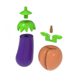 2.png Eggplant, peach keychains