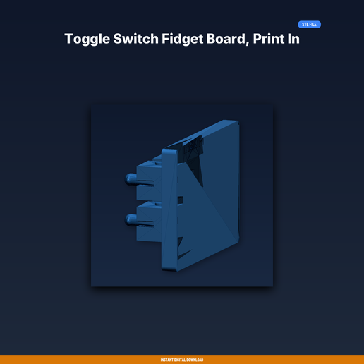 Toggle Switch Fidget Board, Print in Place, 6 Rocking - 3D Printable STL File
