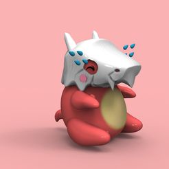 cubone-pokemon-STL-3D-model-design-print-download-files,custom-3d-model-2.jpg STL-Datei cubone pokemon 3D-Druck Modell・3D-Druckvorlage zum Herunterladen