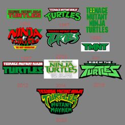 1x1.jpg Archivo 3D TMNT todos los logos 1984 a 2023 Modelos renderizables e imprimibles・Plan de impresión en 3D para descargar