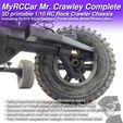 MRCC_MrCrawley_Complete_11.jpg MyRCCar Mr. Crawley Complete. 1/10 Customizable RC Rock Crawler Chassis with Portal Axles and Gearbox