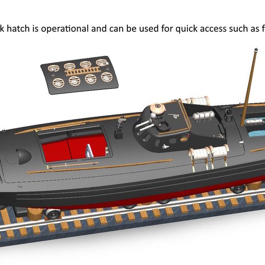 33.jpg Thornycroft 70ft Coastal Motor Boat – 1:16 Scale (1.3 m) RC-Ready | Smart-Segmented & Easy to Build