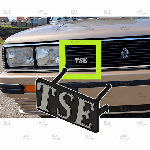 TSE RENAULT 11 GRILLE EMBLEM ANAGRAM LOGO BADGE MONOGRAMME [77 00 771 194]