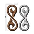 onlay13-03.JPG Floral scroll decoration element relief 3D print model