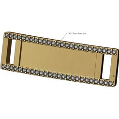 Diamond-bracelet-ID-tag-plate-40mmx12mm-00.jpg Télécharger fichier 3MF Modèle d'impression 3D d'une plaque de bracelet rectangulaire Diamond ID • Design pour imprimante 3D, RachidSW