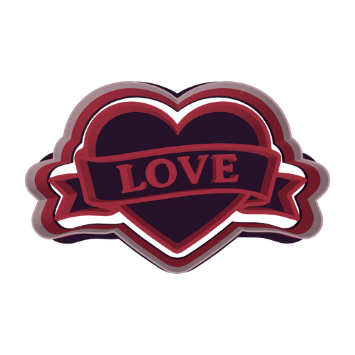 Heart with Love Banner (Stamp Set)