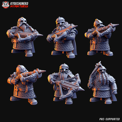 ps4 KYOUSHUNEKO PRE-SUPPORTED STL file dwarf crossbowmen・Template to download and 3D print, kyoushuneko_miniatures