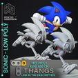 i il BG {Ss ante OBSESSION [5 O fal =< O aot I . O Oe z HIGH POLY O AVAILABE ON me f THANGS e LINK IN THE DESCRIPTION Sonic - Low Poly - Fan Art