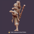 07.png Elf Monk Female - Pre-Supported STL Miniature for Fantasy Tabletop RPGs