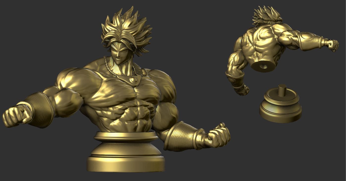 9.JPG STL file Broly Bust - Dragonball FighterZ・3D printing template to download, Bstar3Dart