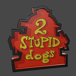 1.png Fichier STL gratuit Logo de Two Stupid Dogs・Modèle à télécharger et à imprimer en 3D